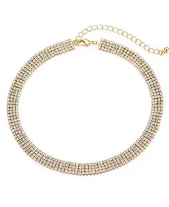 Регулируемое колье-чокер с золотыми кристаллами Adornia, gold