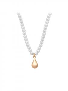 Faina Женское колье из бусин, розовое золото, белое