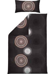 Фланелевое постельное белье антрацитово-бежевого цвета REDBEST, 155x200 см (40x80 см)