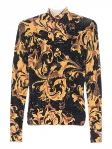 Блузка Baroque с высоким воротником Versace Jeans Couture, черный