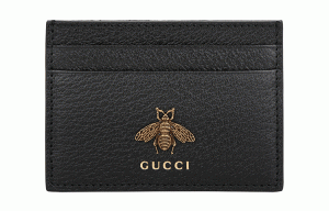 GUCCI Кожаный кардхолдер Animalier Series унисекс черный