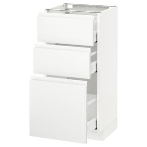 Тумба под шкаф с 3 выдвижными ящиками, белая/матовая белая Voxtorp, 40x37 см. IKEA Metod / Maximera