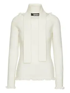 Топ с открытыми плечами и оборками ROTATE BIRGER CHRISTENSEN, нейтральный