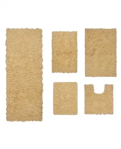 Набор из 5 ковриков для ванной «Колокольчик» Home Weavers, сливочный