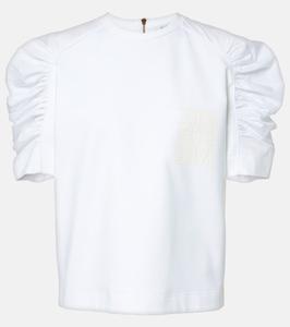 Футболка Mantide из джерси с рюшами Max Mara, Bianco