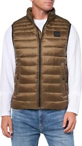 BOSS Мужская легкая нейлоновая пуховая жилетка с нашивкой-логотипом, Sandy Dunes