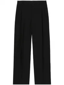 Шерстяные брюки строгого кроя BURBERRY, черный