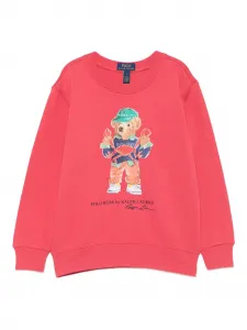 Флисовая толстовка Bear Polo Ralph Lauren Kids, красный