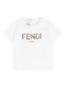 Футболка с логотипом FENDI KIDS, белый