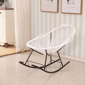 Yu Senyi Удобное белое кресло-качалка из ротанга