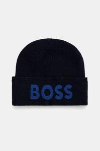 Кепка BOSS из смесовой шерсти, темно-синий