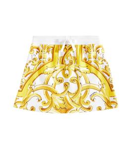 Юбка из хлопкового джерси Majolica Dolce&Gabbana Kids, Maiolica 2L Giallo