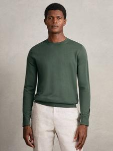 Джемпер Wessex с круглым вырезом из мериносовой шерсти Reiss, Kale Green