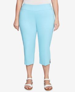 Однотонные брюки-капри большого размера на резинке HEARTS OF PALM, Ocean Blue Multi