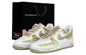 Nike Кроссовки для скейтбординга Air Force 1 Abrasion Resistant Low top Unisex желто-зеленые