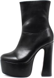 No Brand Высокие каблуки 15 см, черные массивные короткие ботинки - черные || 44