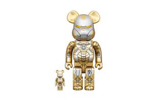 BE@RBRICK Hajime Sorayama x Marvel Железный Человек Reverse Gold/Silver