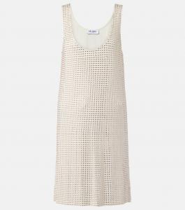 Мини-платье из джерси, украшенное кристаллами The Attico, Champagne + Blush