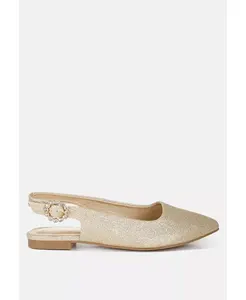 Женские босоножки-слингбэки Giora Glitter с плоской подошвой и блестками London Rag, золотой