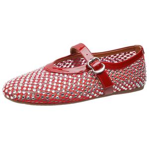 City camel Красные женские балетки Мэри Джейн, цвет Red