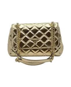 Мягкая наплечная сумка с цепочками для переноски. Pollini, желтый