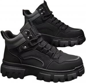 Мужские ботинки, легкая защитная обувь для мужчин, нескользящие водонепроницаемые ботинки с композитным носком для строительства и походов Generic, черный