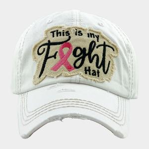 FASHNZFAB Бейсболка This Is My Fight Hat с розовой лентой, винтажный дизайн