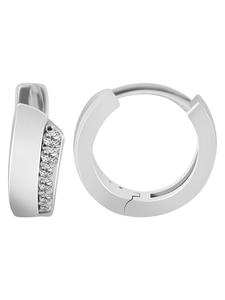 Adeliás Женские серьги - серьги-кольца на шарнирах из серебра 925 пробы с кубическим цирконием в серебре