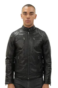 Кожаная байкерская куртка Moto-Тайвань Infinity Leather, черный