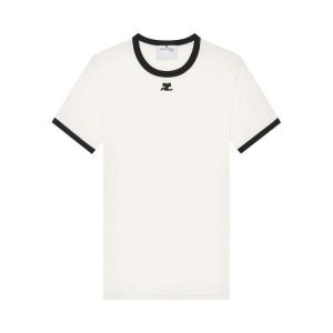 Футболка Courrèges Signature Contrast T-Shirt, Heritage White