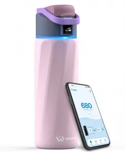 Умная термобутылка для воды объемом 0,7 л (около 700 мл) с функцией отслеживания уровня гидратации Waterh, розовый