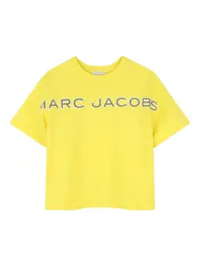 Футболка с принтом-логотипом Marc Jacobs Kids, желтый