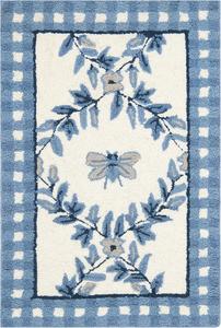 Ковер SAFAVIEH, 61 x 92 см, Chelsea Collection, Ivory & Blue, дизайн French Country Trellis, ручной работы из шерсти, идеально для гостиной, спальни, столовой (HK55D-23)