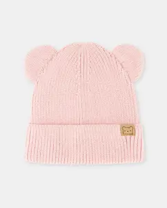 Фантазийный ребристый детский чепчик с ушками Baby El Corte Inglés, коралловый