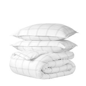 Комплект пуховых одеял Bare Home с двойным начесом, цвет White Grey Plaid