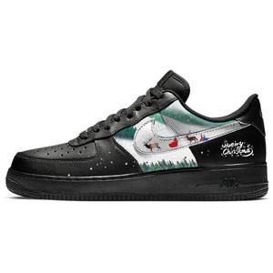 Nike Кроссовки Air Force 1 с низким верхом, противоскользящие и износостойкие, унисекс, черно-белые