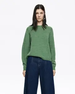 Женский джемпер из хлопка с реглановыми рукавами Bimba y Lola, зеленый