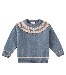 Свитер Goyo Fair Isle из смесовой шерсти La Coqueta, Dusty Blue