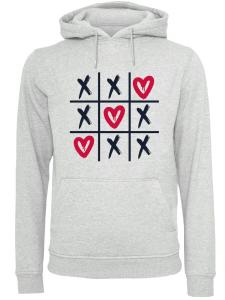 Толстовка F4NT4STIC Valentinstag Herz Tic Tac Toe, Grey