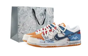 Nike Кроссовки для скейтбординга Dunk Drippy Orange Street Slip с низким верхом, устойчивые к истиранию, унисекс, синего, бежевого, красного цветов