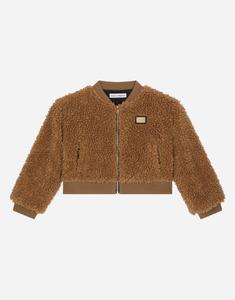 Стеганая куртка-бомбер из искусственной овчины Dolce&Gabbana, бежевый