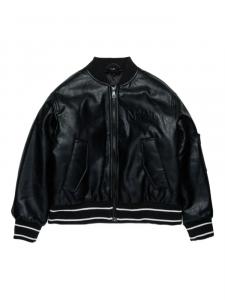 Nº21 Kids бомбер с тисненым логотипом, черный