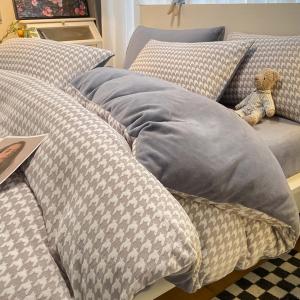 Пододеяльник MUJI с 3D-резным узором, 220х240 см, гусиная лапка/серый