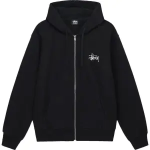 Худи Stussy Basic Zip Hoodie 'Black', черный