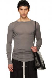 Rick Owens Серая футболка с висковым ребром