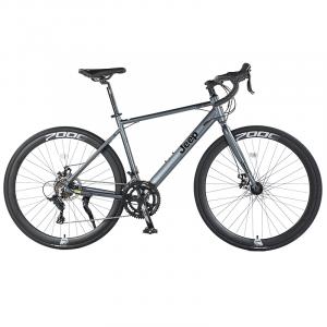 Шоссейный велосипед начального уровня алюминиевый сплав дисковые тормоза взрослые женские шоссейный велосипед соревнования поездки на работу взрослые Jeep, серый