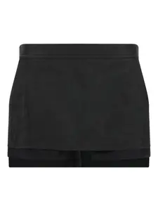 Асимметричная кожаная юбка Rick Owens, черный