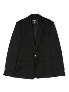 Balmain Kids однобортный пиджак из вирджинской шерсти, черный