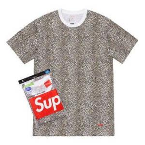 Футболка Supreme SS19 x Hanes Leopard Tagless s (2 Pack) Tee, разноцветный