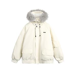 Пуховик Unisex с отстегивающимся капюшоном утепленный парка-пуховик Jeep, оранжевый